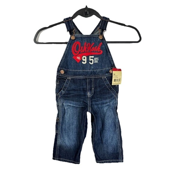 OshKosh B’gosh Other - Oshkosh B'Gosh Denim Vestbak Overalls Toddler 12M Blue Snap Button Big Logo Jean